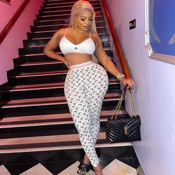 Marine Serre Pants - Marine Serre two piece set white & black